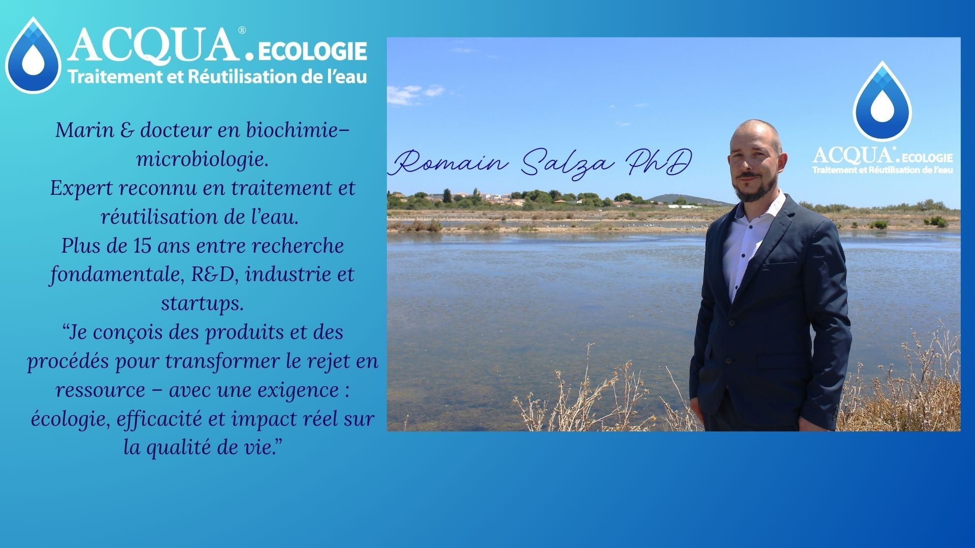 Équipe ACQUA.ecologie dédiée au traitement et à la réutilisation de l’eau