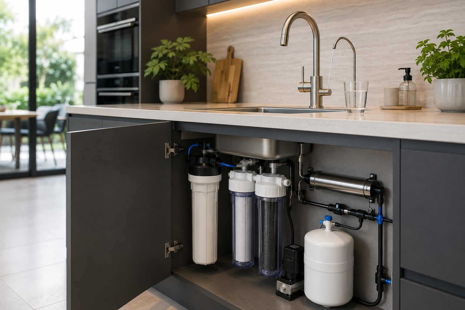 Filtration sous évier et point d’usage cuisine