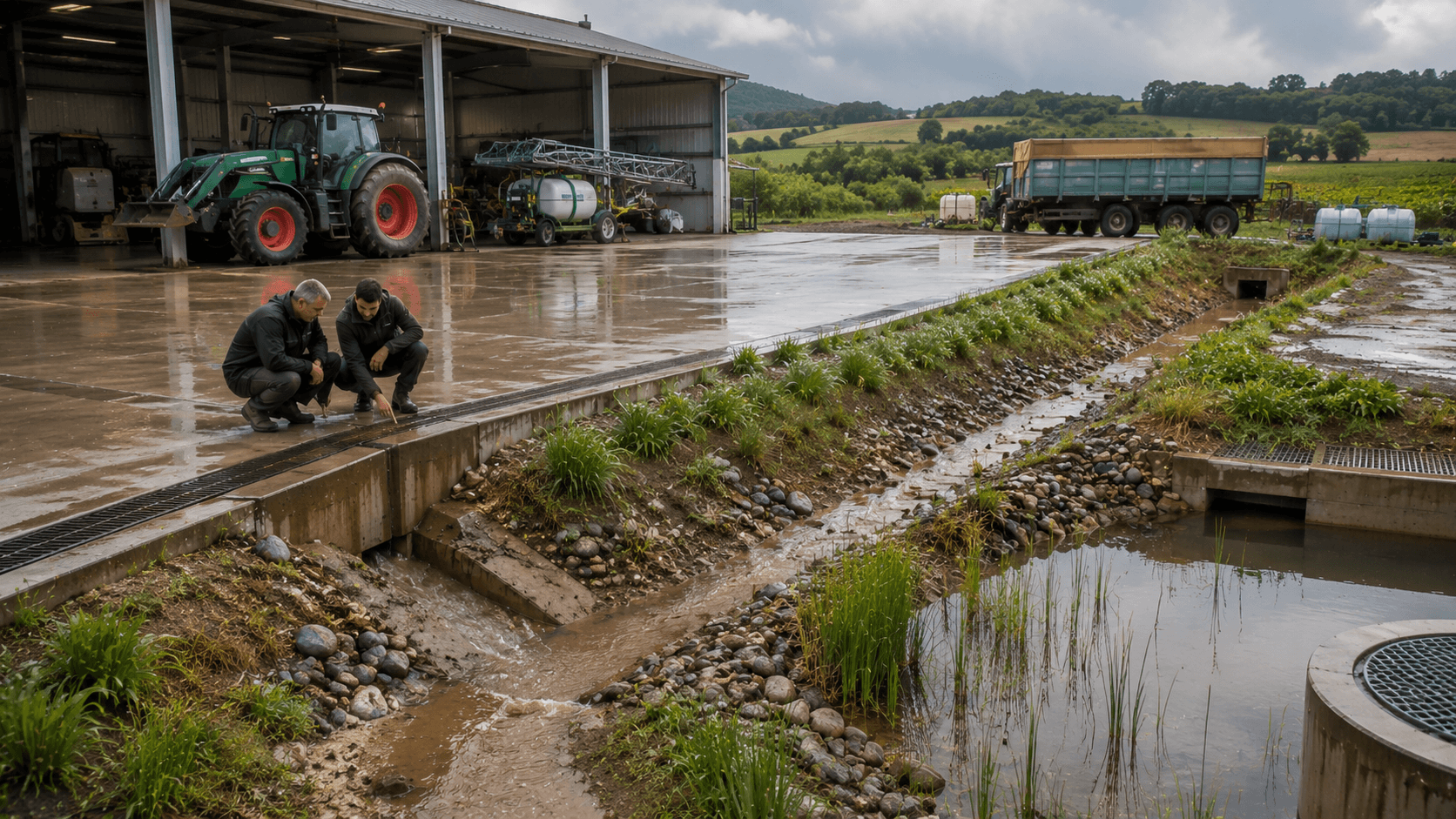 Pluvial ruissellement agriculture aires de lavage protection des milieux