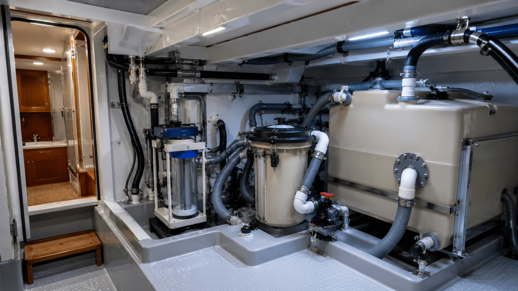 Traitement eaux grises bateau douches cuisines