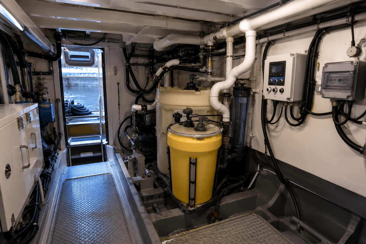 Traitement eaux noires bateau WC marins