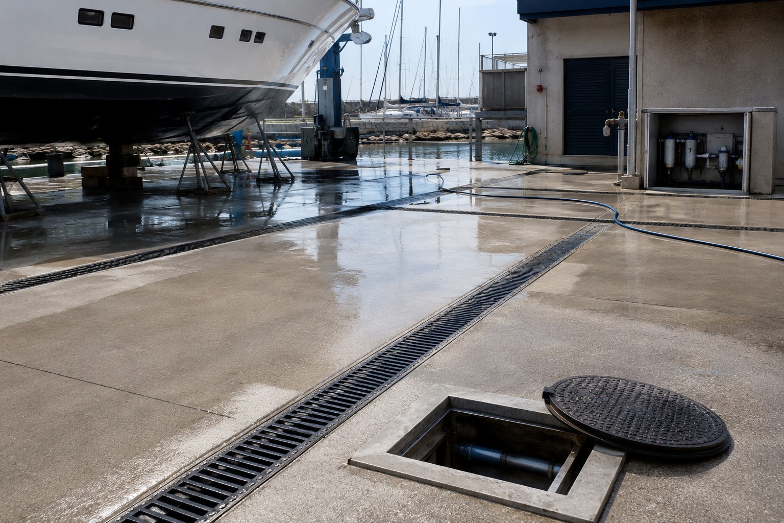 Aire de carénage port lavage traitement eaux