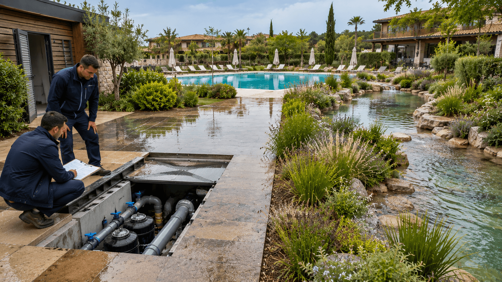 Piscines bassins pluvial tourisme loisirs immobilier