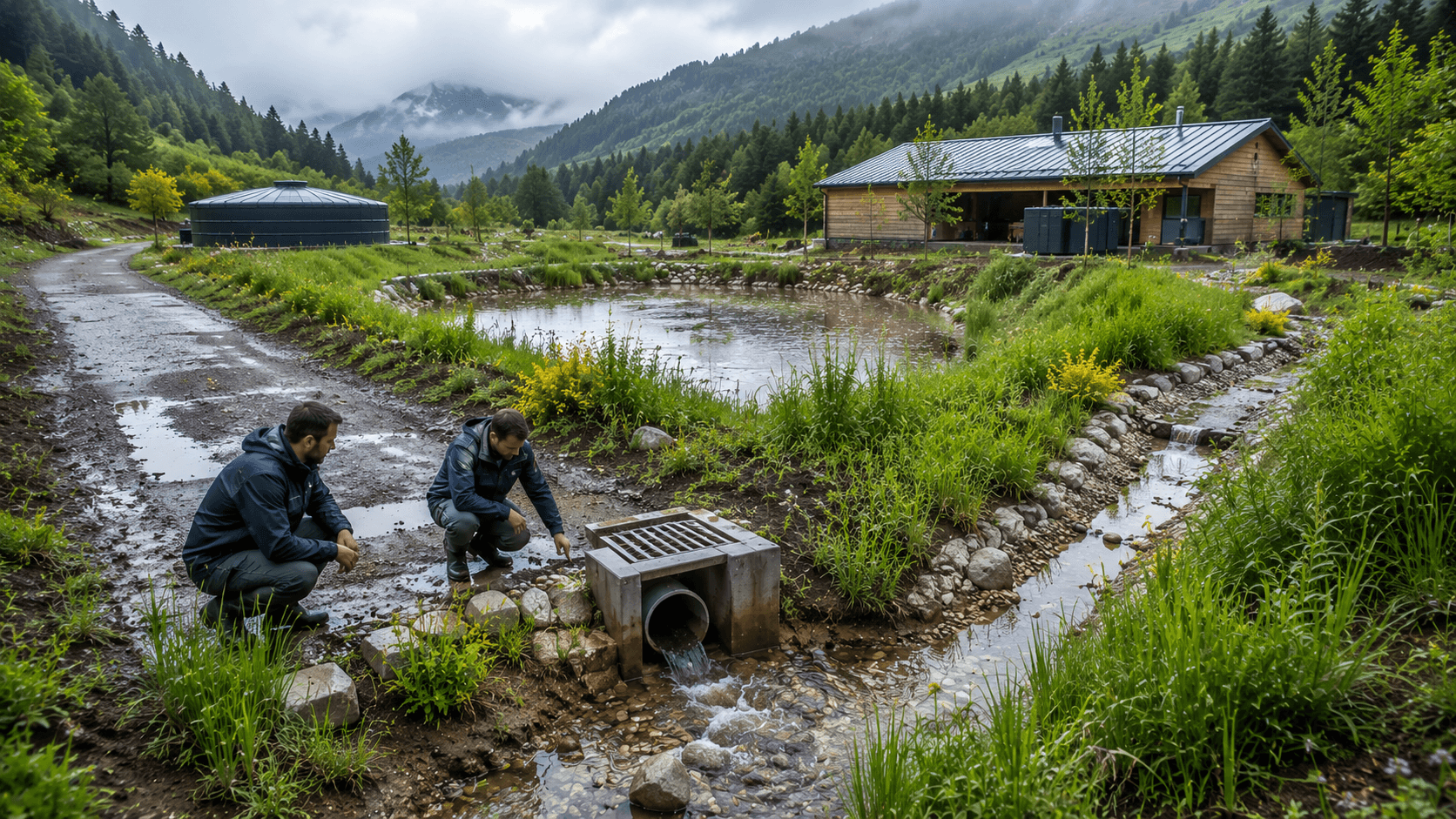 Pluvial ruissellement sites isolés stockage infiltration